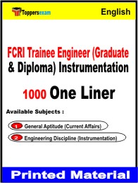FCRI Trainee Engineer (Graduate & Diploma) Instrumentation One Liner Book in English
