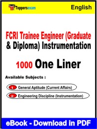 FCRI Trainee Engineer (Graduate & Diploma) Instrumentation One Liner Book PDF in English