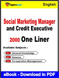 Social Marketing Manager and Credit Executive One Liner Book PDF in English