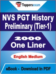 NVS PGT History Preliminary (Tier-1) One Liner Book PDF in English