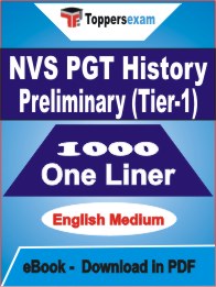 NVS PGT History Preliminary (Tier-1) One Liner Book PDF in English