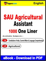 SAU Agricultural Assistant One Liner Book PDF in English