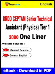 DRDO CEPTAM Senior Technical Assistant (Physics) Tier 1 One Liner Book PDF in English