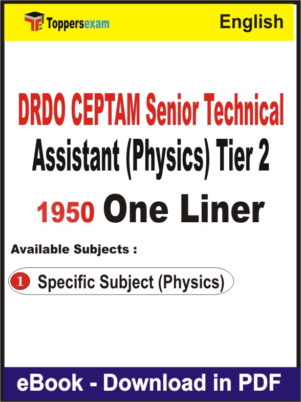 DRDO CEPTAM Senior Technical Assistant (Physics) Tier 2 One Liner Book PDF in English