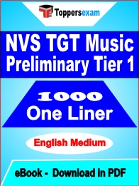 NVS TGT Music Preliminary Tier 1 One Liner Book PDF in English