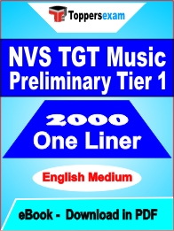 NVS TGT Music Preliminary Tier 1 One Liner Book PDF in English
