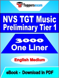 NVS TGT Music Preliminary Tier 1 One Liner Book PDF in English