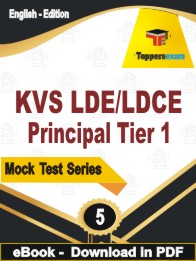 KVS LDE/LDCE Principal  (Tier-1)   Test PDF Book In English - Practice Set