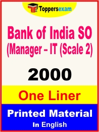 Bank of India SO (Manager – IT (Scale 2) One Liner Book in English