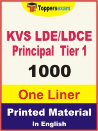 KVS LDE/LDCE Principal (Tier-1) One Liner Book in English