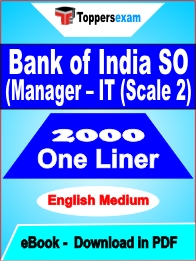 Bank of India SO (Manager – IT (Scale 2) One Liner Book PDF in English