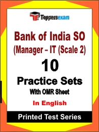 Bank of India SO (Manager – IT (Scale 2) Book in English - Practice Set