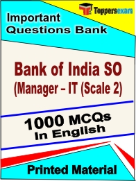 Bank of India SO (Manager – IT (Scale 2) Book in English - Objective MCQ