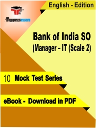Bank of India SO (Manager – IT (Scale 2) PDF Book In English - Mock Test/Practice Set