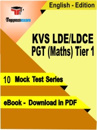 KVS LDE/LDCE PGT (Maths) Tier 1 PDF Book In English - Mock Test/Practice Set