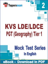 KVS LDE/LDCE PGT (Geography) Tier 1 Test PDF Book In English - Question Paper