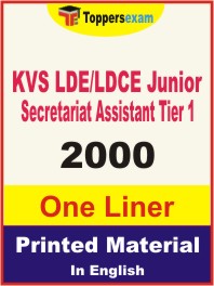 KVS LDE/LDCE Junior Secretariat Assistant (Tier-1) One Liner Book in English