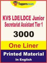 KVS LDE/LDCE Junior Secretariat Assistant (Tier-1) One Liner Book in English