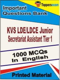 KVS LDE/LDCE Junior Secretariat Assistant (Tier-1)  Book in English - Objective MCQ