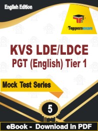 KVS LDE/LDCE PGT (English) Tier 1 Test PDF Book In English - Practice Set