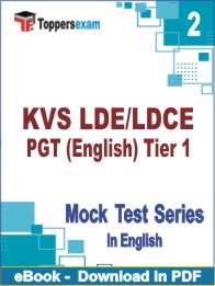 KVS LDE/LDCE PGT (English) Tier 1 Test PDF Book In English - Question Paper