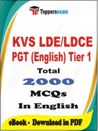 KVS LDE/LDCE PGT (English) Tier 1 PDF Book In English - MCQ / Objective Questions