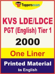 KVS LDE/LDCE PGT (English) Tier 1 One Liner Book in English.