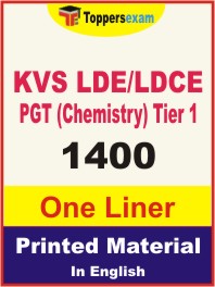 KVS LDE/LDCE PGT (Chemistry) (Tier-1) One Liner Book in English