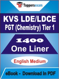 KVS LDE/LDCE PGT (Chemistry) (Tier-1) One Liner Book PDF in English