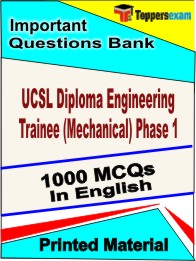 UCSL Diploma Engineering Trainee (Mechanical) Phase 1 Book in English - Objective MCQ
