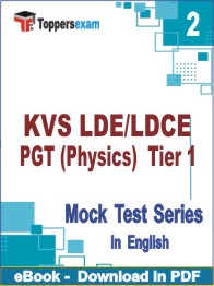 KVS LDE/LDCE PGT (Physics) Tier-1   Test PDF Book In English - Question Paper