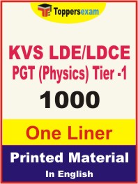 KVS LDE/LDCE PGT (Physics) Tier-1 One Liner Book in English
