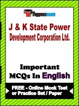 J&K State Power Development Corporation Ltd. Exam Objective MCQs in English (Booklet), FREE - Online Mock Test or Practice Set / Paper