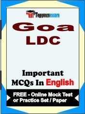 Goa LDC Exam Objective MCQs in English (Booklet), FREE - Online Mock Test or Practice Set / Paper