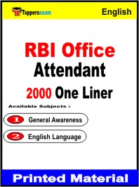 RBI Office Attendant One Liner Book in English