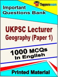 UKPSC Lecturer Geography (Paper 1) Book in English - Objective MCQ