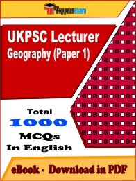 UKPSC Lecturer Geography (Paper 1) PDF Book In English - MCQ / Objective Questions