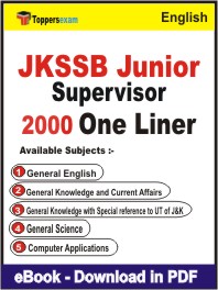 JKSSB Junior Supervisor One Liner Book PDF in English