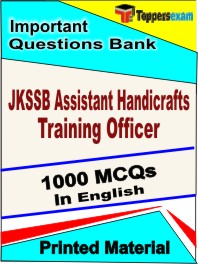 JKSSB Assistant Handicrafts Training Officer Book in English - Objective MCQ