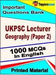 UKPSC Lecturer Geography (Paper 2) Book in English - Objective MCQ