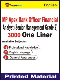 MP Apex Bank Officer Financial Analyst (Senior Management Grade 2) One Liner Book in English