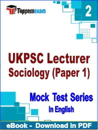 UKPSC Lecturer Sociology (Paper 1) PDF Book In English - Question Paper