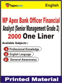 MP Apex Bank Officer Financial Analyst (Senior Management Grade 2) One Liner Book in English
