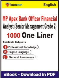 MP Apex Bank Officer Financial Analyst (Senior Management Grade 2) One Liner Book PDF in English