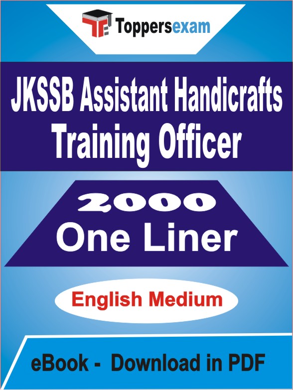 JKSSB Assistant Handicrafts Training Officer One Liner Book PDF in English