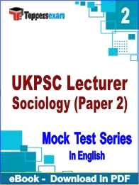 UKPSC Lecturer Sociology (Paper 2) PDF Book In English - Question Paper