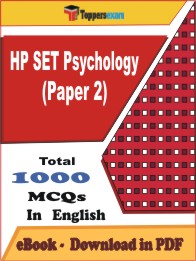 HP SET Psychology (Paper-2) PDF Book In English - MCQ / Objective Questions