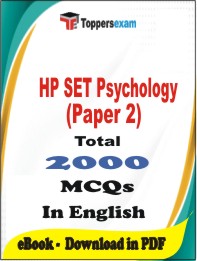 HP SET Psychology (Paper-2) PDF Book In English - MCQ / Objective Questions