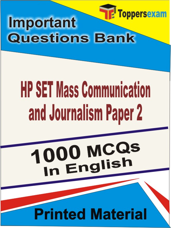 HP SET Mass Communication and Journalism (Paper 2) Book in English - Objective MCQ