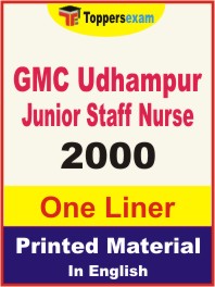 GMC Udhampur Junior Staff Nurse One Liner Book in English